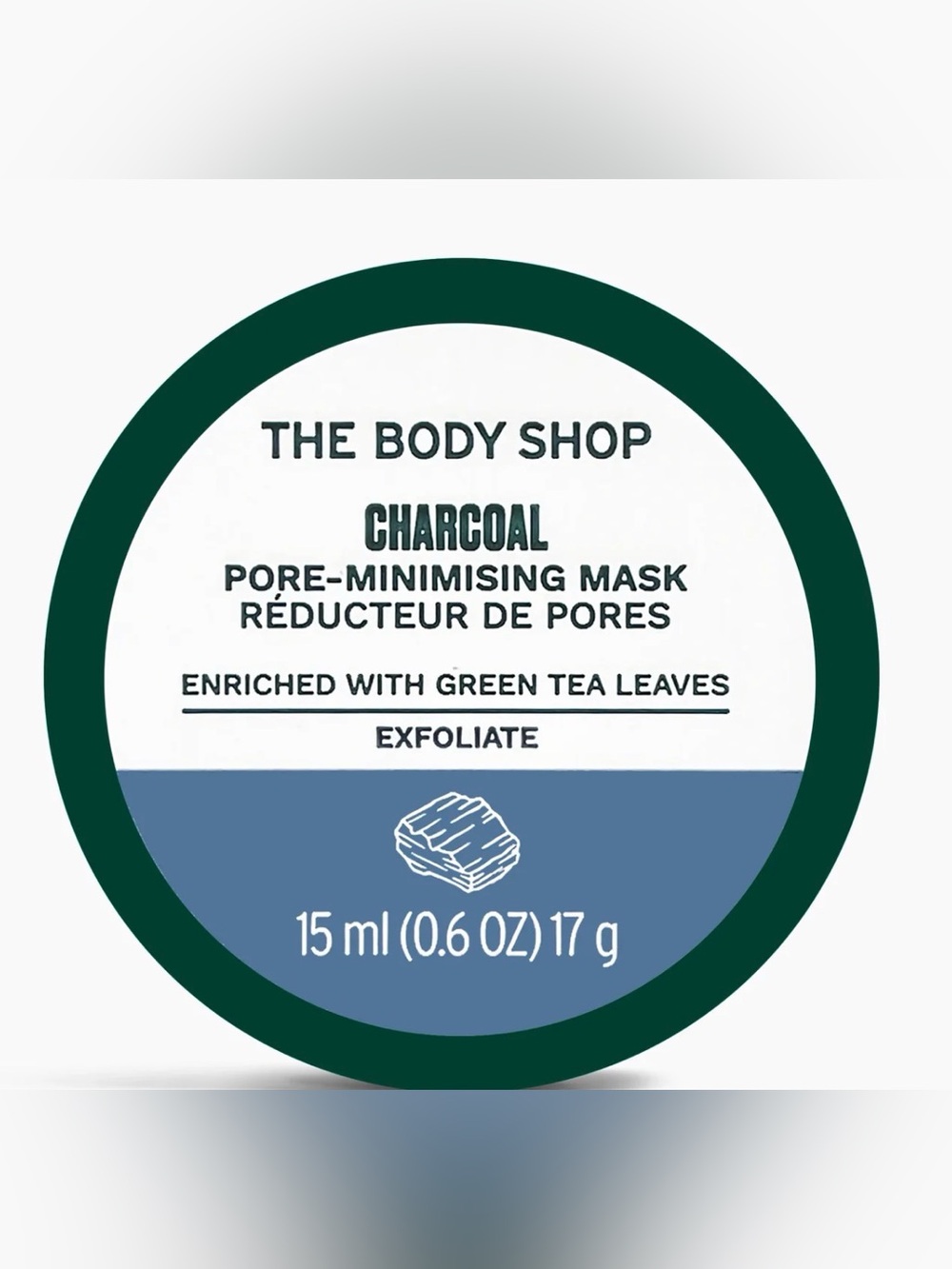 The Body Shop Charcoal Pore-Minimising Mask 15mL Travel Green Tea NEW Unused